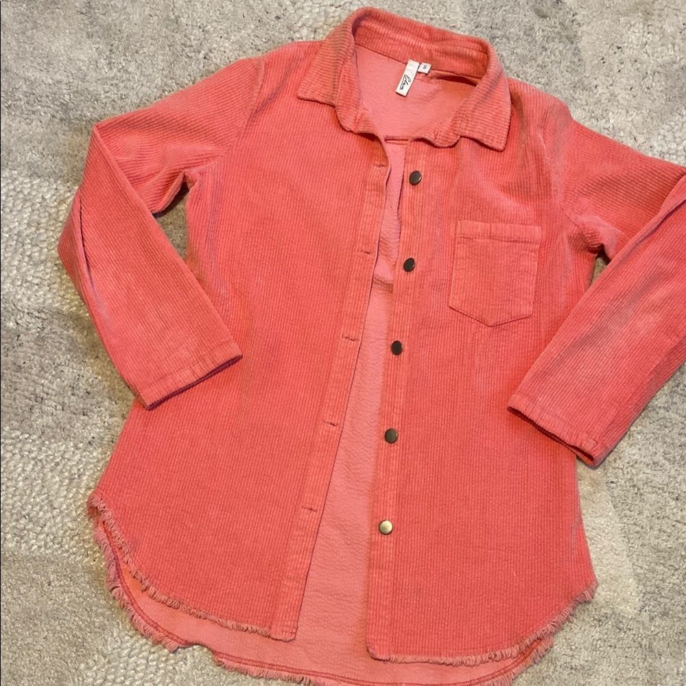 Elan Pink Corduroy Shacket